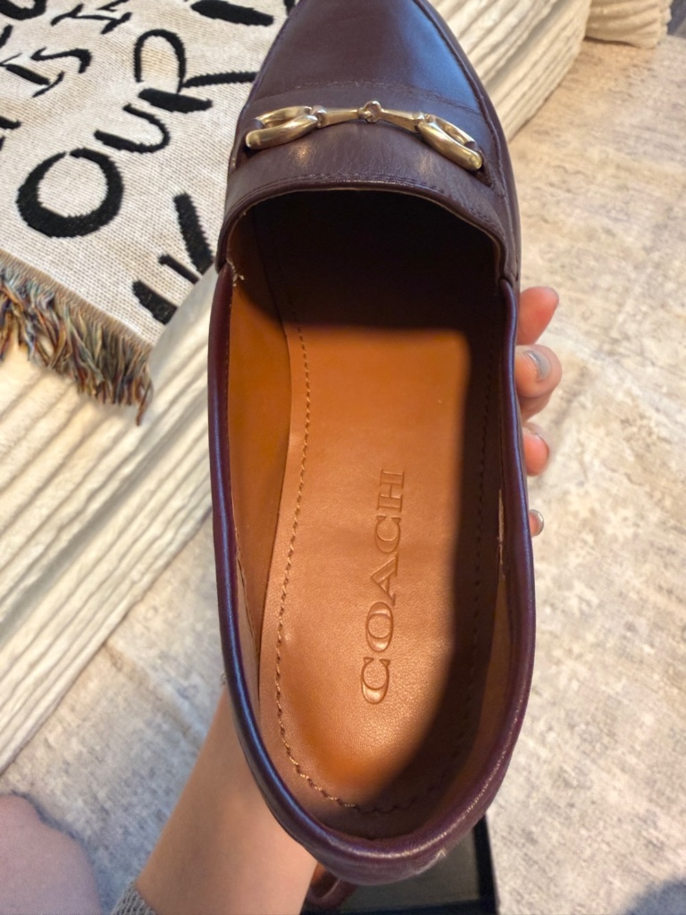 COACH Haley leather loafers | Wine burgundy | Size 7 - Picture 9 of 14